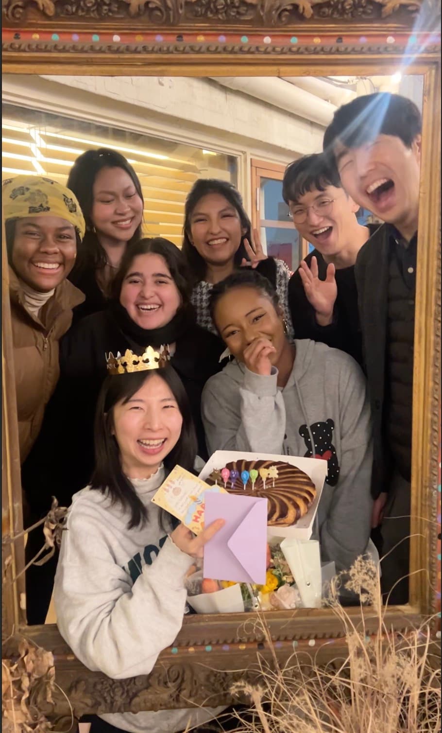 KND members playing Yut Nori together at Seollal celebration