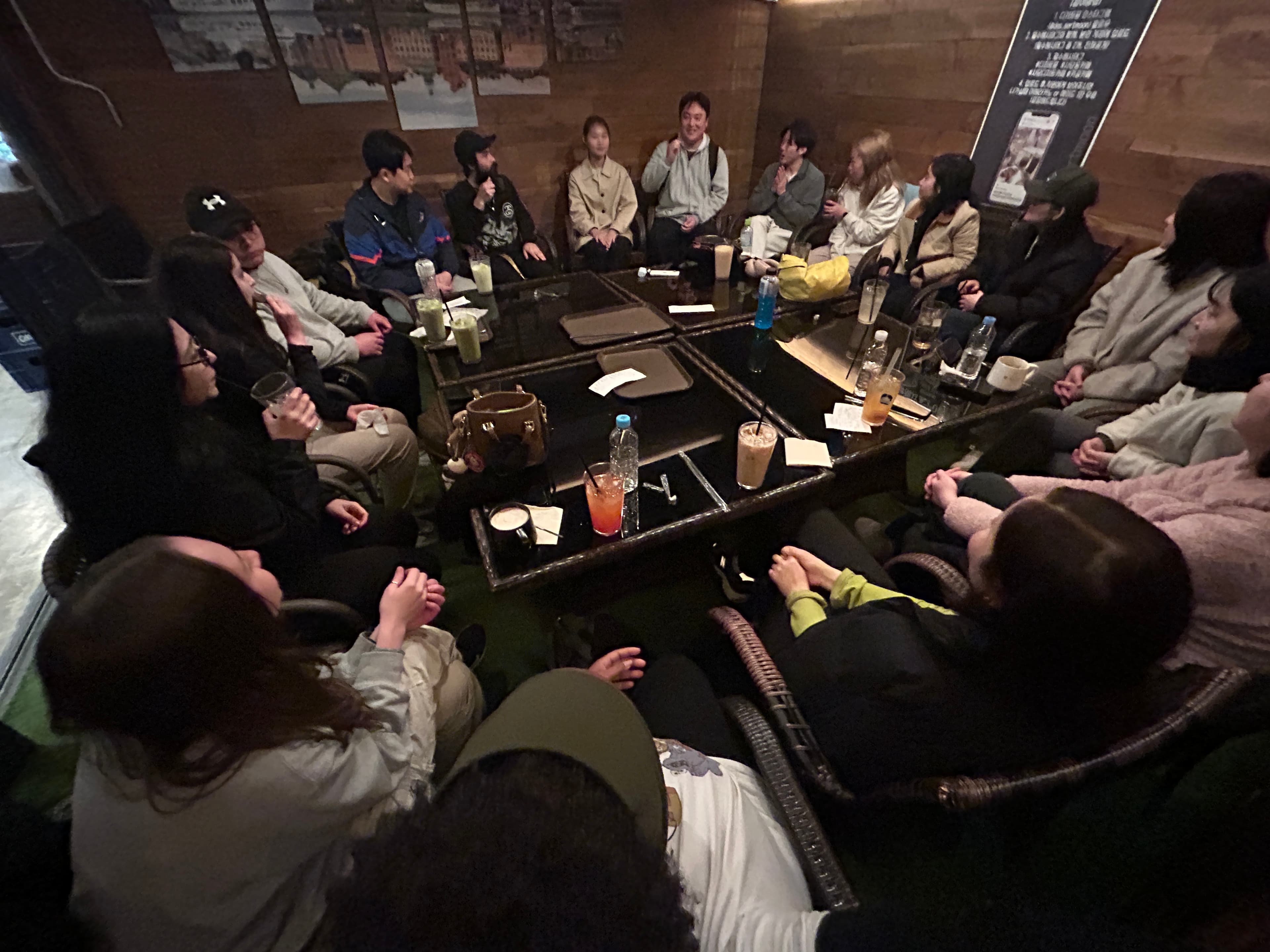 Language exchange event with Korean and international participants